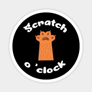 Cat Scratch O Clock (orange) Magnet